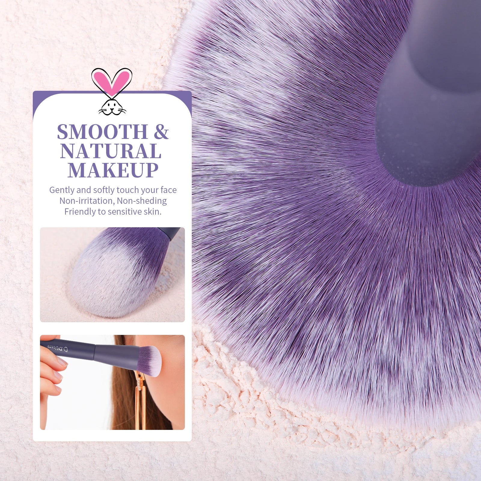 DUcare Purple - Set de 20 Pinceaux Professionnel avec Sac de Rangement